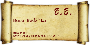 Bese Beáta névjegykártya